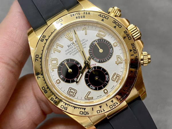 Rolex Daytona 116528 White Arabic Dial Yellow Gold 40mm Mens Replica Watch - 图片 3