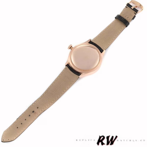 Rolex Cellini Dual Time 50525 Silver Dial Black Leather Strap 39mm Mens Replica Watch - 图片 6