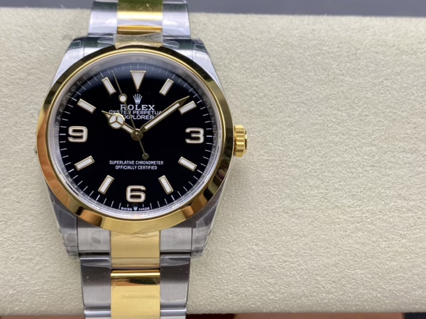 Rolex Explorer 36 Black Dial Yellow Gold M124273 0001 Women's Watch - 图片 4