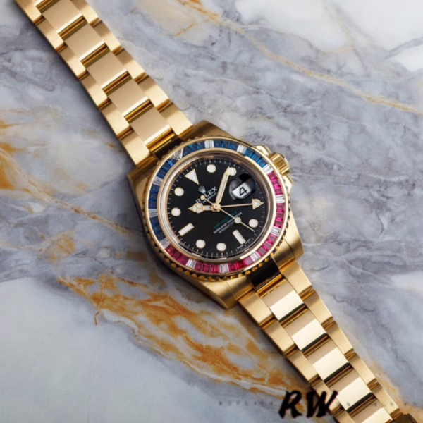 Rolex GMT-Master II 116758 Oyster Bracelet Black Dial Diamonds 40mm Mens Replica Watch - 图片 3