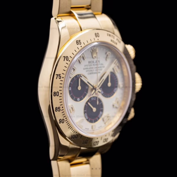 Rolex Daytona 116528 White Arabic Dial Yellow Gold 40mm Mens Replica Watch - 图片 14
