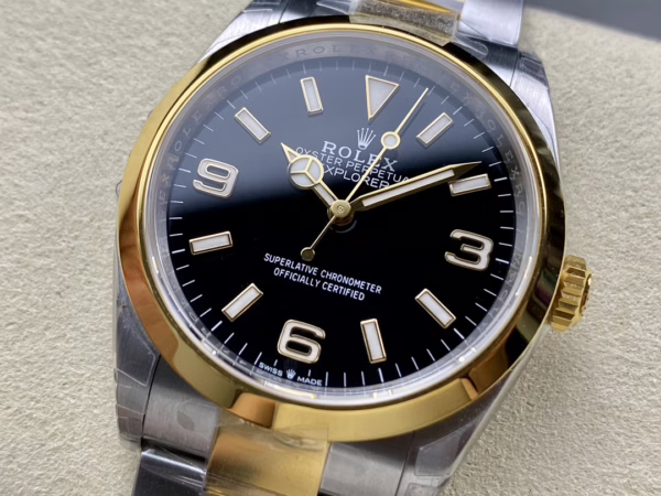 Rolex Explorer 36 Black Dial Yellow Gold M124273 0001 Women's Watch - 图片 2