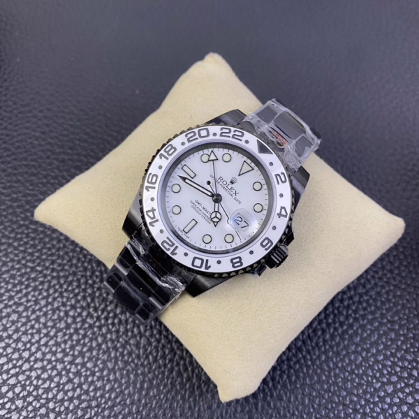 Rolex GMT Master II Black PVD/DLC Coated White Dial Stainless Steel 16710 Men's Watch - 图片 3