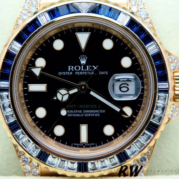 Rolex GMT-Master II 116758 Diamond Black Dial 40mm Mens Replica Watch - 图片 3