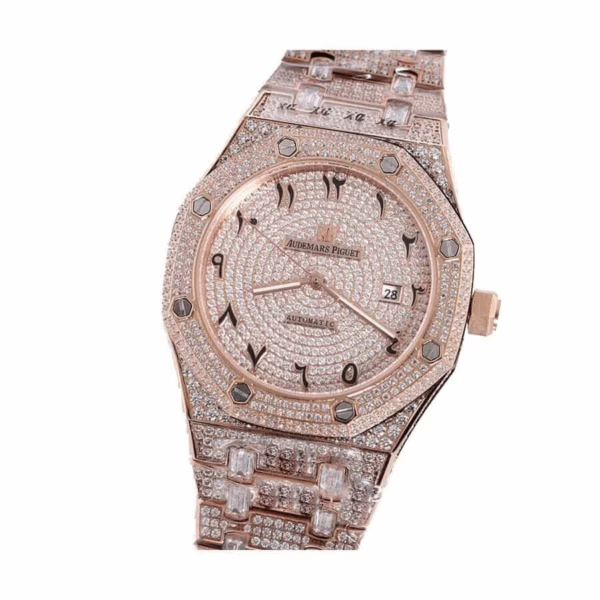 Audemars Piguet Royal Oak Iced Out Rose Gold Replica - 图片 4