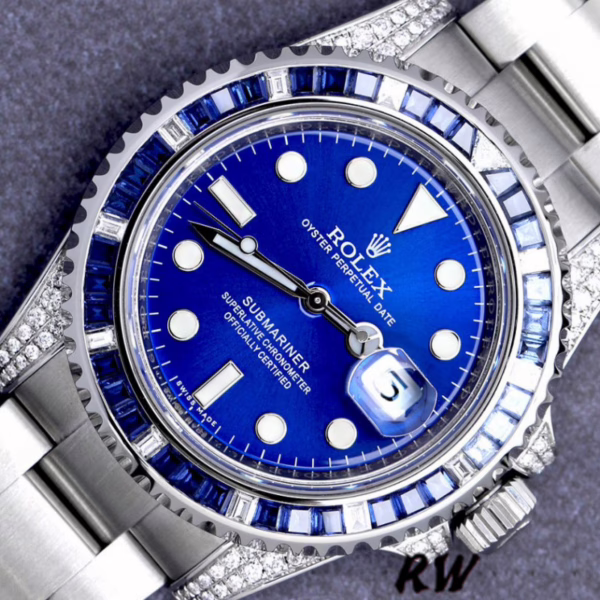 Rolex Submariner Date 116610LN Custom Diamond Stainless Steel Blue Dial 40MM Mens Replica Watch - 图片 2