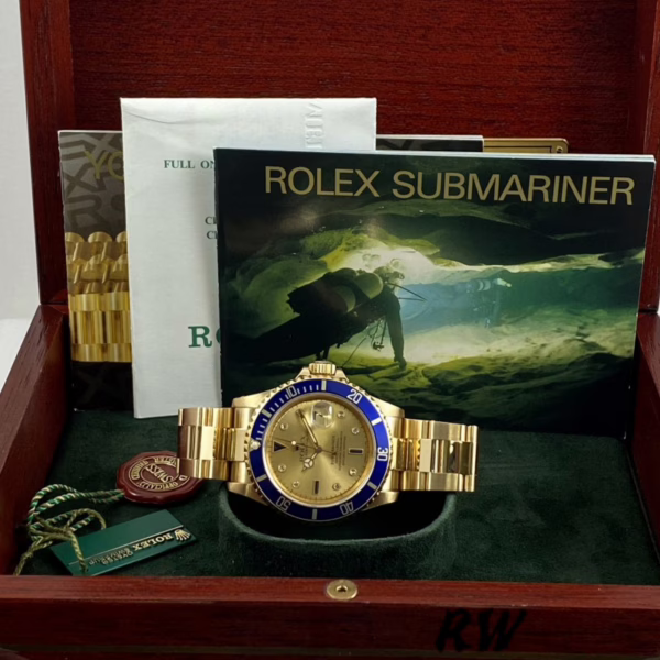 Rolex Submariner 16618 Yellow Gold Champagne Dial 40mm Mens Replica Watch - 图片 12