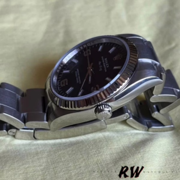 Rolex Oyster Perpetual Air-King 114234 Blue Dial fluted white gold bezel 34MM Unisex replica watch - 图片 4