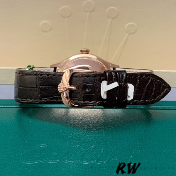 Rolex Cellini Date 50515 Rose Gold Silver Guilloche Index Dial 39mm Mens Replica Watch - 图片 6
