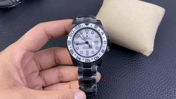 Rolex GMT Master II Black PVD/DLC Coated White Dial Stainless Steel 16710 Men's Watch - 图片 4