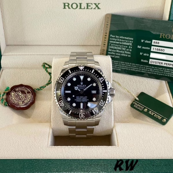 Rolex Sea-Dweller Deepsea 116660 Stainless Steel Black Dial 44MM Mens Replica Watch - 图片 6