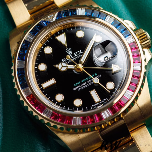 Rolex GMT-Master II 116758 Oyster Bracelet Black Dial Diamonds 40mm Mens Replica Watch - 图片 5