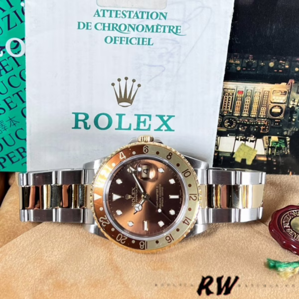 Rolex GMT-Master II 16713 White Gold Chocolate Dial 40mm Mens Replica Watch - 图片 5