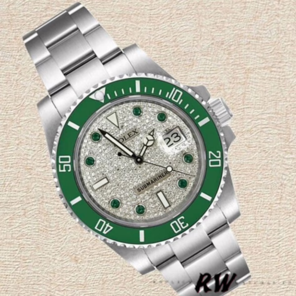 Rolex Submariner 116610 Diamond Paved Dial Automatic 40mm Mens Replica Watch - 图片 5