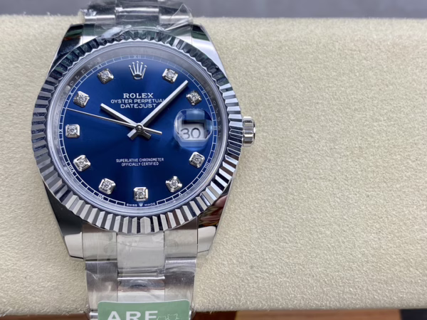 Rolex Datejust 126334 0015 Fluted Bezel Blue Diamond Dial 41MM Mens Replica Watch - 图片 3