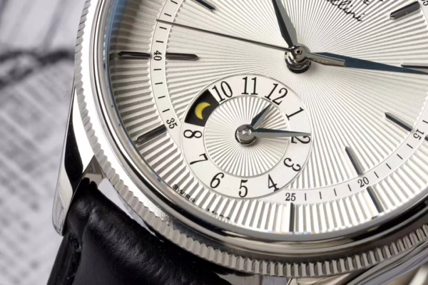 Rolex Cellini Dual Time 50529 Silver Sunburst Dial Brown Leather Strap 39mm Mens Replica Watch - 图片 2