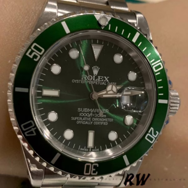 Rolex Submariner 16610 Stainless Steel Refinished Green Dial 40mm Mens Replica Watch - 图片 6
